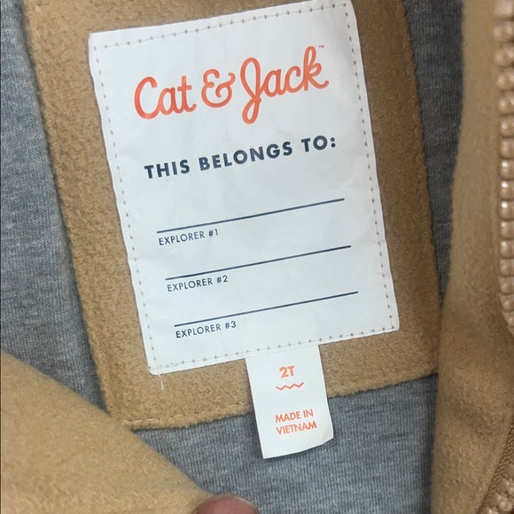 Cat & Jack Tan Hooded Puffer Jacket for Kids - Picture 2 of 9